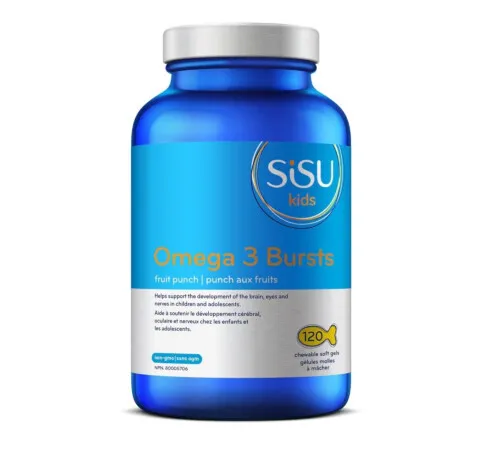 Sisu Kid's Omega 3 Bursts Fruit Punch Flavour 120 Chewable Soft Gels @