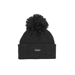 Stonz Pom Beanie - Heather Charcoal 2-6Y