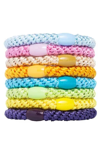 L.Erickson Grab & Go Ponytail Holders Set of Eight - Summer