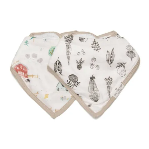 Loulou Lollipop Bandana Bib Set - Farm Animals