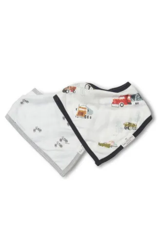 Loulou Lollipop Bandana Bib Set - Happy Trucks