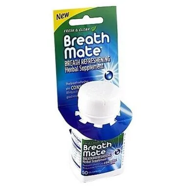 Breath Mate Breath Refreshing Herbal Supplement 50 Gel Capsules