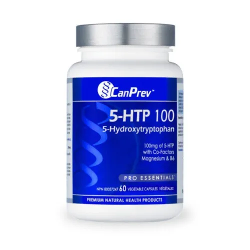 CanPrev 5-HTP 100 with B6 & Magnesium 60 Vegetarian Capsules @