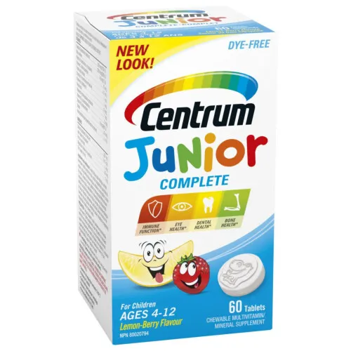 Centrum Junior Complete Multivitamin Lemon-Berry Flavour 60 Chewable Tablets