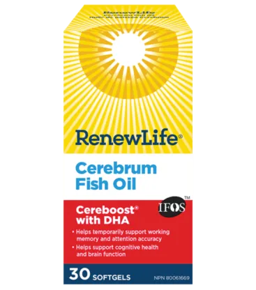 Renew Life Cerebrum Cereboost With DHA 30 Fish Gels