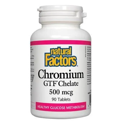 Natural Factors Chromium GTF Chelate 500MCG  90 Tablets