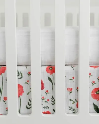 Little Unicorn Cotton Muslin Crib Skirt Summer Poppy