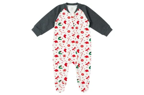 Nest Designs Organic Cotton Footed Sleeper - Eric Carle Candy Cane Lane 3M-6M