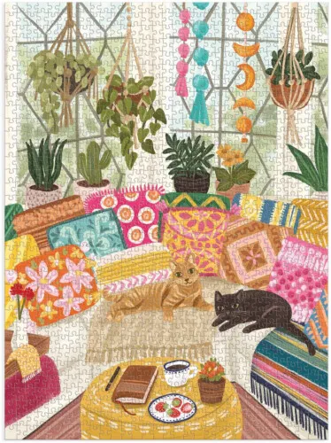 Galison Serenity Meow 1000 Piece Puzzle in a Square Box