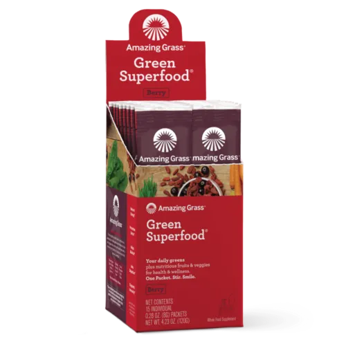 Amazing Grass ORAC Green Superfood Powder -Berry Flavour 15x8g Packets