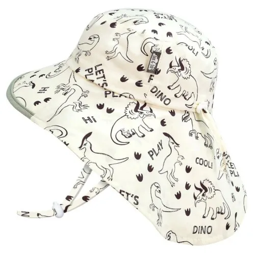 Jan & Jul Kids Sun Hat Cotton Adventure Hat - Dino Play - XL