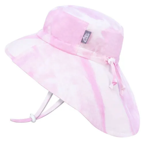 Jan & Jul Kids Sun Hat Cotton Adventure Hat - Pink Tie-Dye - L