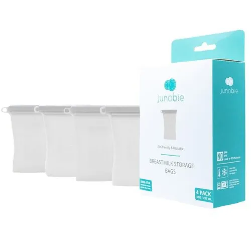 Junobie Reusable Breastmilk Storage Bags (4 Pk) - Grey