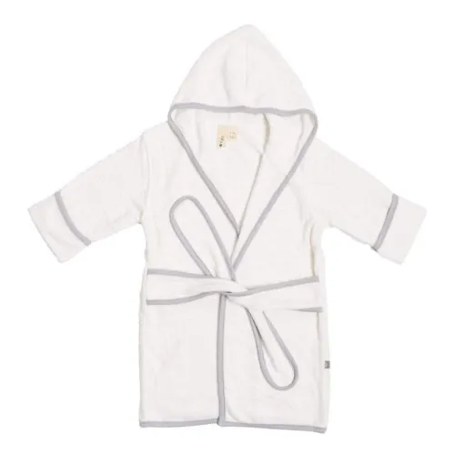 Kyte Baby Bath Robe In Storm With Cloud Trim 4T