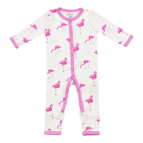 Kyte Baby Printed Romper in Flamingo 12-18 months