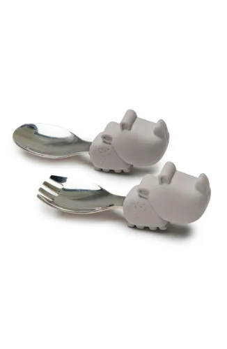 Loulou Lollipop Learning spoon and fork set - Born to be Wild - Rhino