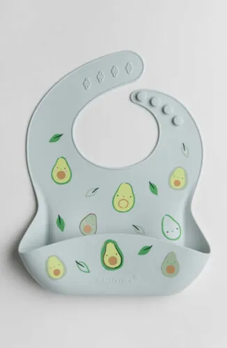 Loulou Lollipop Silicone Bib Printed - Avocado