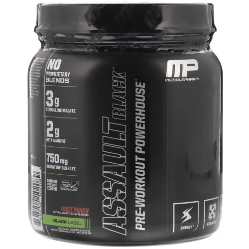 MusclePharm Assault Black Pre-Workout Fruit Punch 372g