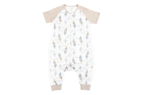 Nest Designs Raglan Bamboo Pima Short Sleeve Footed Sleep Bag 0.6 TOG - Ocean Float 6M-18M
