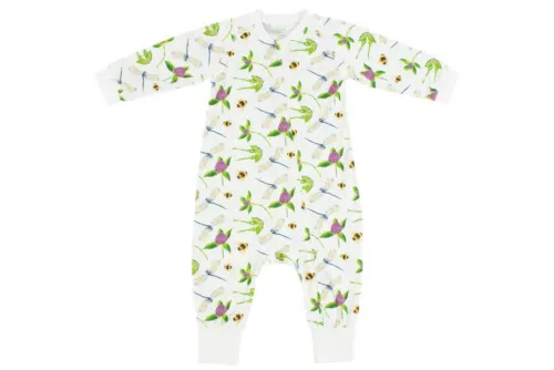 Nest Designs Bamboo Jersey One-Piece Zip Footless Sleeper- Eric Carle Garden Flight 12-18M
