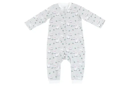 Nest Designs Organic Cotton Long Sleeve Romper - Down The Rabbit Hole 6M-12M
