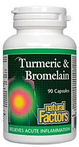 Natural Factors Turmeric & Bromelain  90 Capsules
