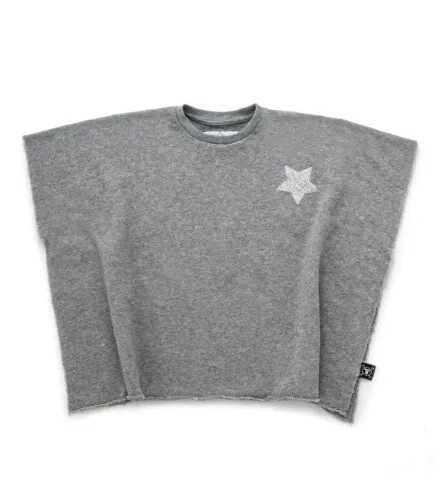 Nununu Sliver Star Poncho - Heather Grey