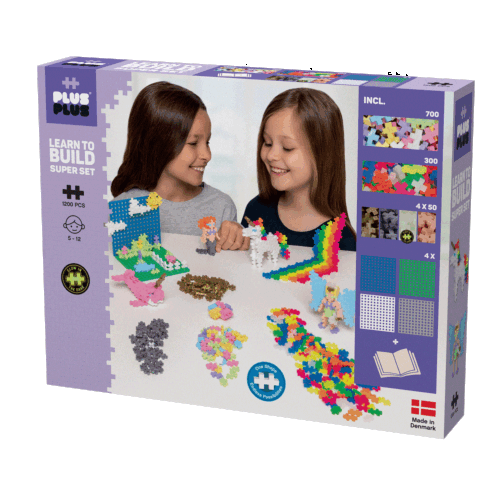 PLUSPLUS Learn To Build-Mega Set Pastel 1200pcs