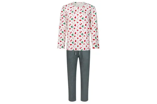 Nest Designs Women's Organic Cotton Long Sleeve PJ Set - Eric Carle Candy Cane Lane M