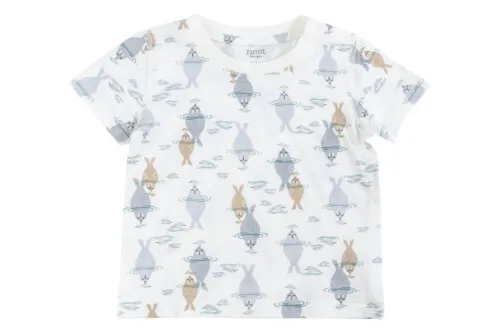 Nest Designs Bamboo Jersey Short Sleeve T-Shirt - Ocean Float 12-18m