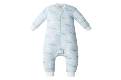 Nest Designs Organic Cotton Long Sleeve Footed Sleep Bag 1.0 TOG - Beluga Boogie 6M-18M