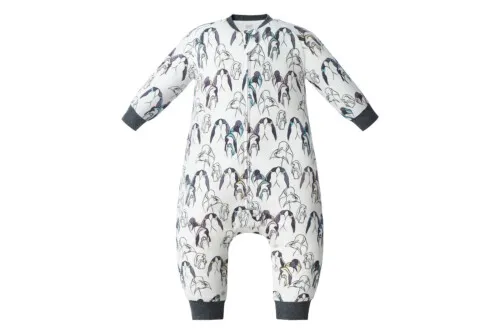 Nest Designs Organic Cotton Long Sleeve Footed Sleep Bag 1.0 TOG - Penguin Love 18M-2.5T