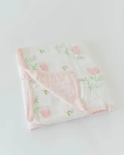 Little Unicorn Deluxe Muslin Quilt Pink Peony