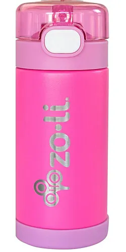 Zoli Pow Squeak Insulated Stainless Straw Drink Bottle 10oz/300ml - Pink