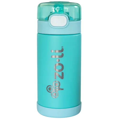 Zoli Pow Squeak Insulated Stainless Straw Drink Bottle 10oz/300ml - Mint