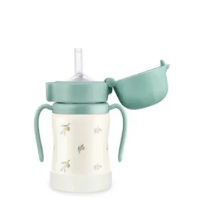 Grosmimi Stainless Straw Cup 200ml - Olive/Pistachio