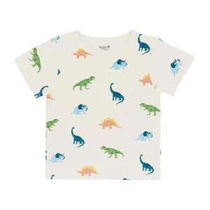 Kyte Baby Toddler Basic Tee in Ecru Roar 2T