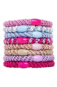 L.Erickson Grab & Go Ponytail Holders Set of Eight - Prim Pastel
