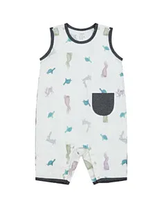 Nest Designs Bamboo Pima Sleeveless Romper - The Tortoise & The Hare - 3M-6M