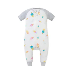 Nest Designs Raglan Short Sleeve Footed Sleep Bag 0.6 TOG (Bamboo Pima) - Summer Pops 18M-24M