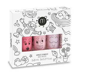 Nailmatic Cosmos Set of 3 Kids Water-Based Nail Polishes Pink 3x8 ml