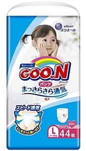 GOO.N Baby Girls Pants L Size 9-14kg 44 Pieces