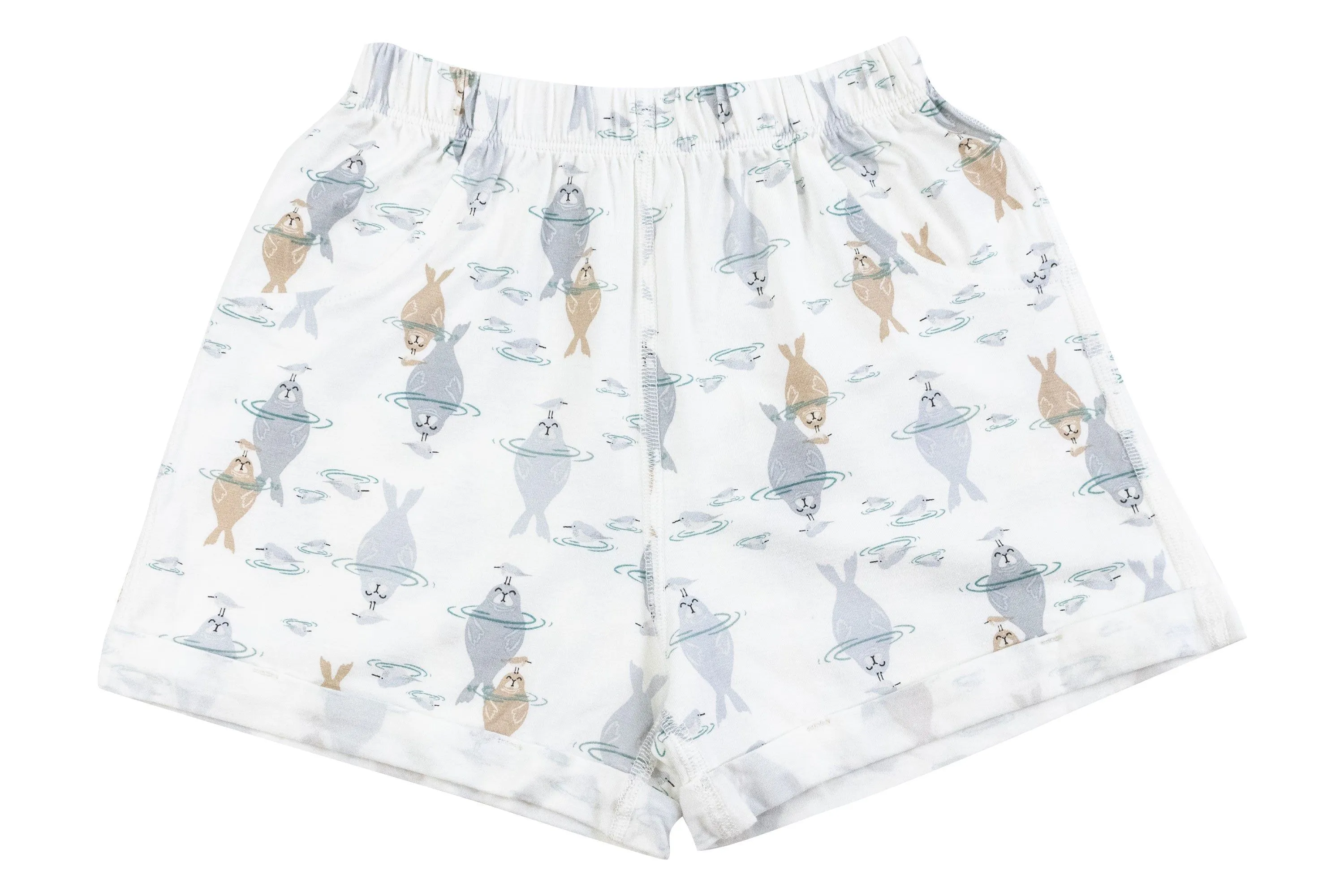Nest Designs Bamboo Jersey Shorts - Ocean Float 4-5T